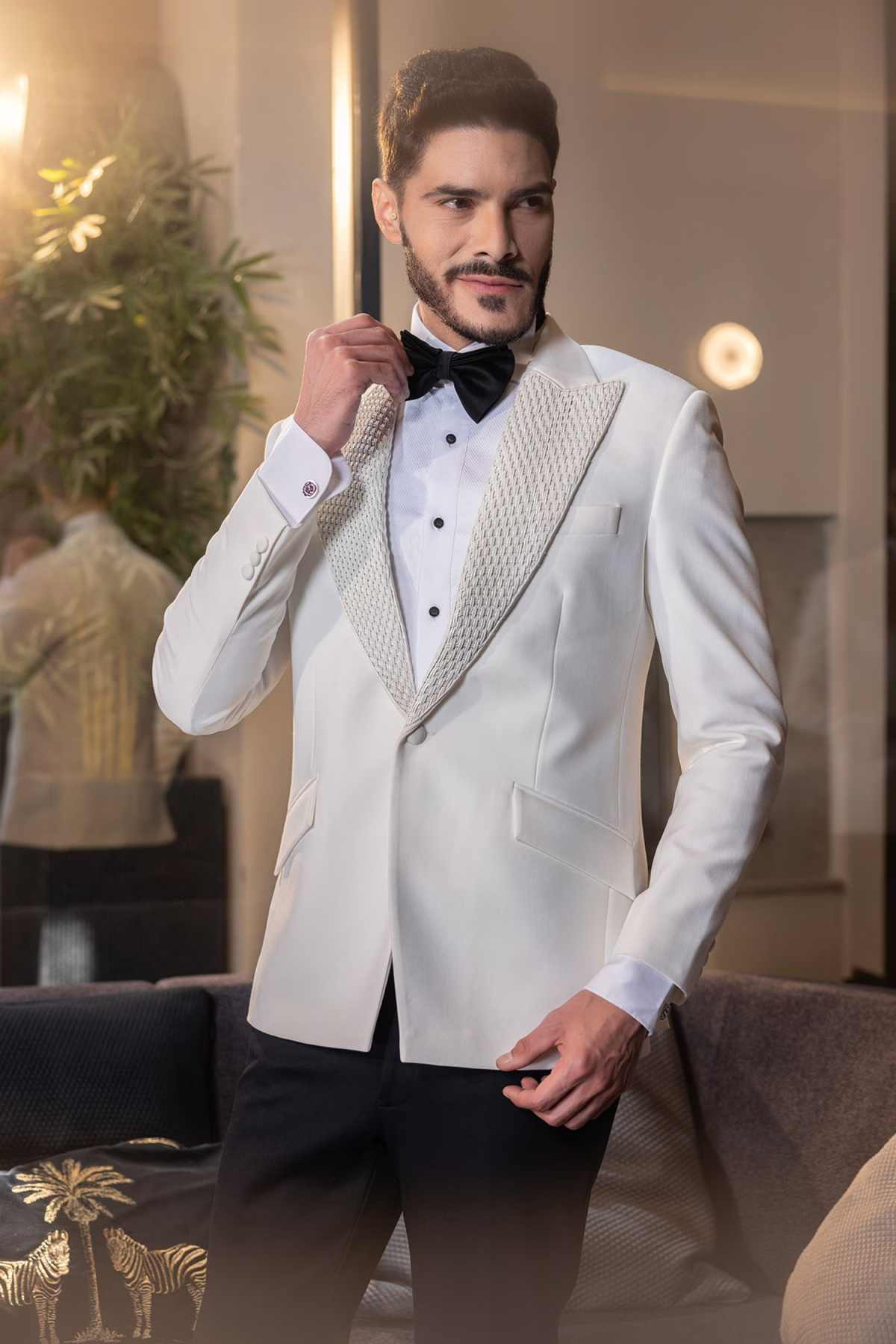 Simple Wedding Men's Suits Single Breasted 2-Piece Blazer Pants Plus Size Groom Tuxedo Customized