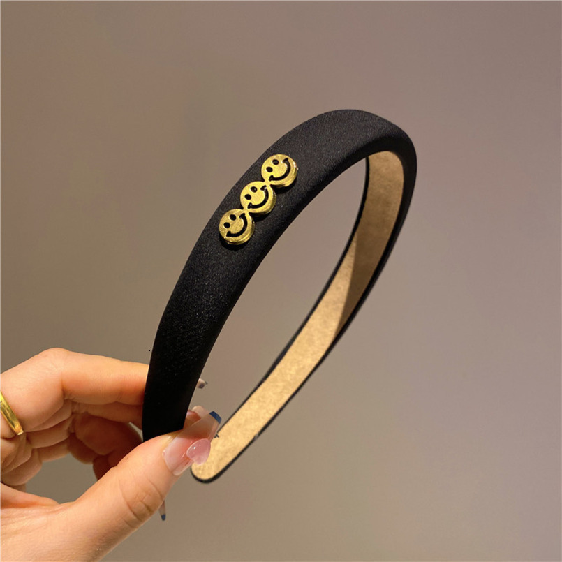 Smiley Letter Twill Fabric French Style Hairband Internet Celebrity New Face Washing Hair Clip Press Headband