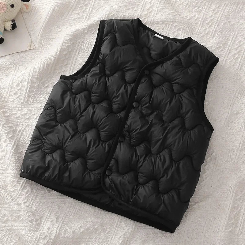 Autumn Winter Children Boys Girls Warm Vest Solid Waistcoats for Kids Children Sleeveless Outerwear 2-7Yrs Kids Warm Tops 250811