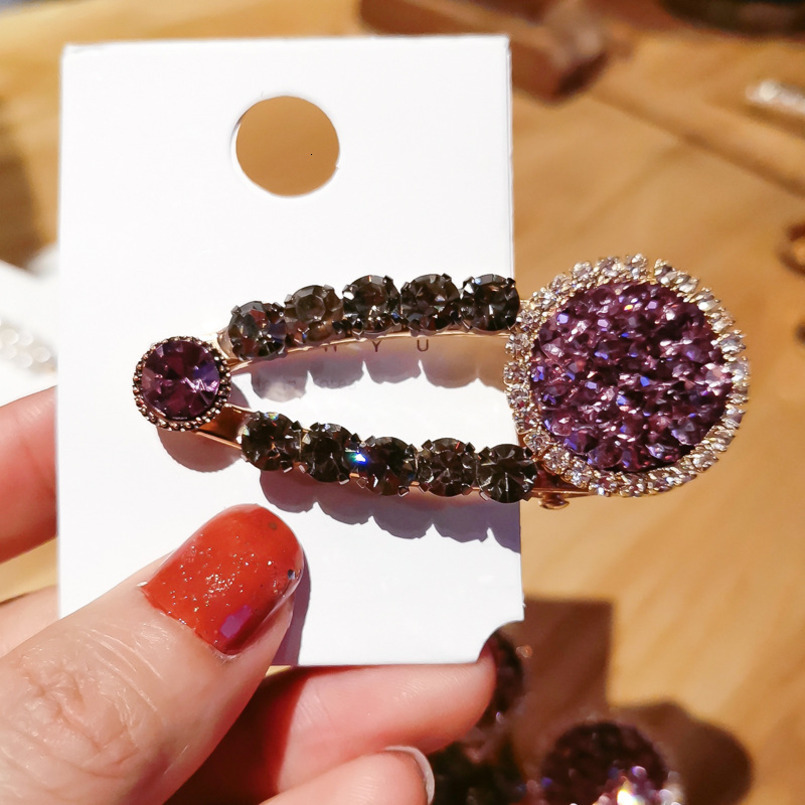 Korean Style Dongdaemun Hair Full Diamond Edge Rhinestone Bangs Small Duckbill Fashion One-word Clip Female Internet Celebrity Hairpin