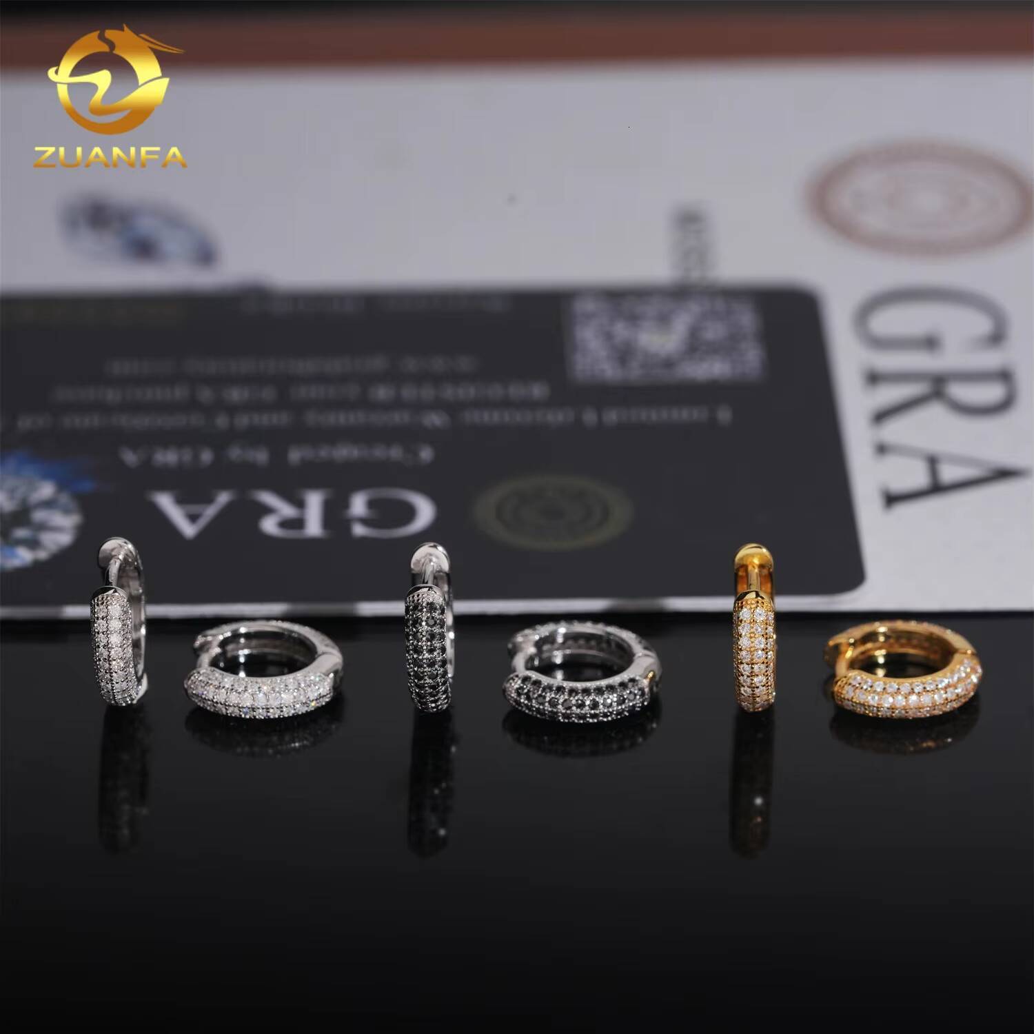 Wholesale D VVS Moissanite Hoop Earrings Screw Back 925 Silver Hip Hop Earrings for Men and Women
