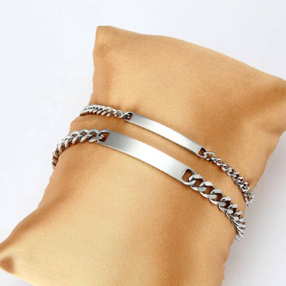 Customized Name Engrave Stainless Steel Women Personalized Bracelets For Men Id Bracelet Dropshipping