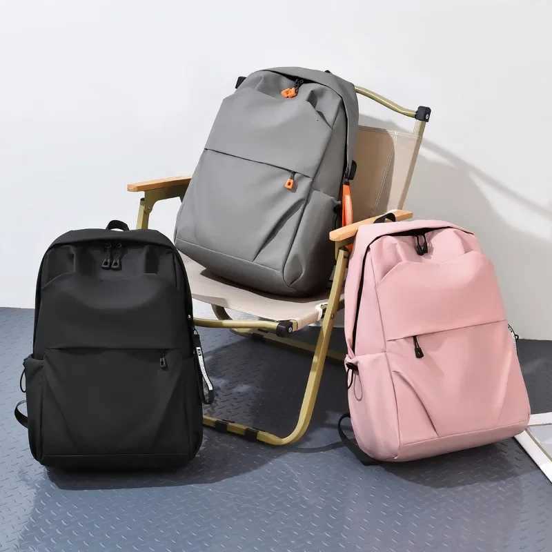 Mens and Womens Backpack New High Capacity Solid Color Business Travel Computer Backpack Student Backpack Y250811