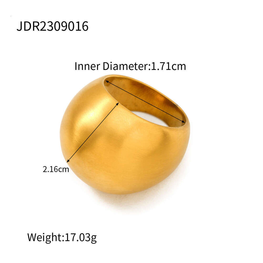 Minimalist Style Ins Trend Texture Jewelry Gold Stainless Steel Chubby Matte Designer Brushed Simple Fer R