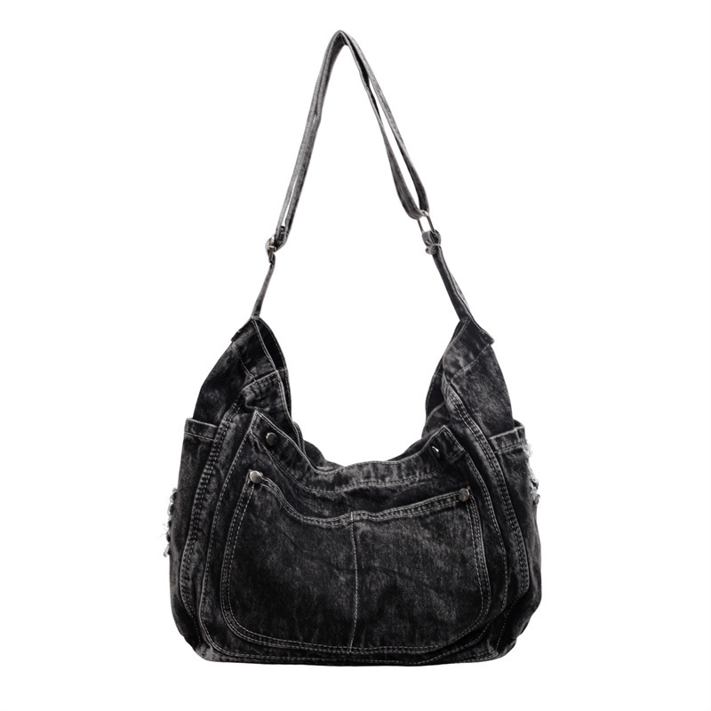 Large Capacity Versatile Denim Messenger Women, Simple Canvas for Men, Student Shoulder Bag, Crossbody Bag