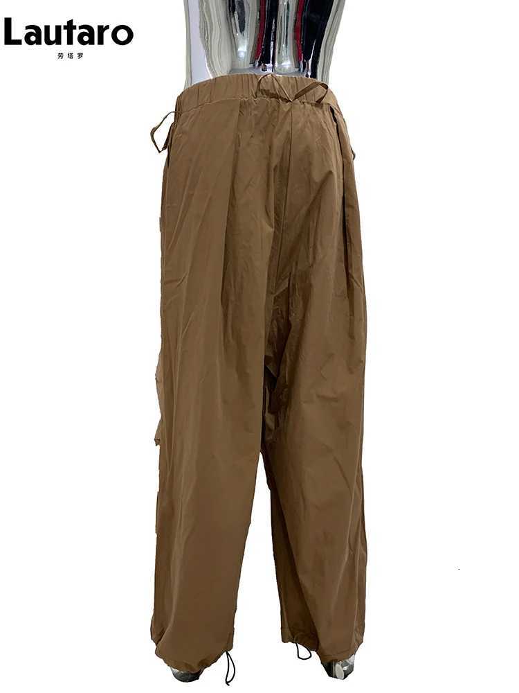 La Tarao Spring Autumn Long Oversized Baggy Wide Leg Pants Men Elastic Waist Drawstring Loose Casual Korean Fashion Clothes 2025 W250812