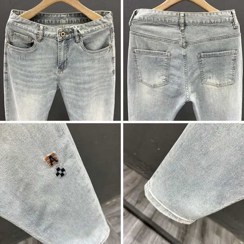 New Stylish Mens Denim Jeans Fashion Skinny Pants Summer 2023 Cowboy Casual Long Embroidery Washed Luxury Clothing for Men X250812