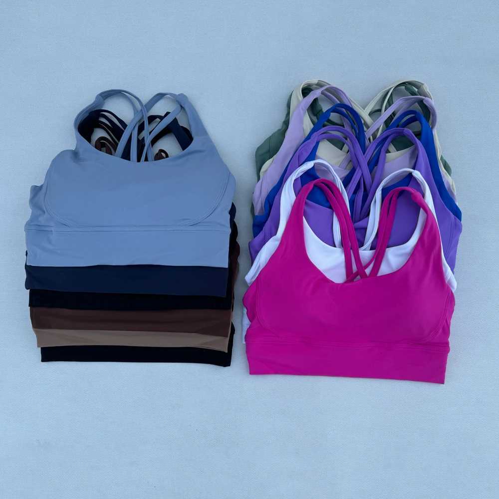 Women Clothes Gym Top Breathable Sports Bra Cross-Backed Bra Outdoor Jogging Push Up Fitness Training Sportswear Underwear Z250812