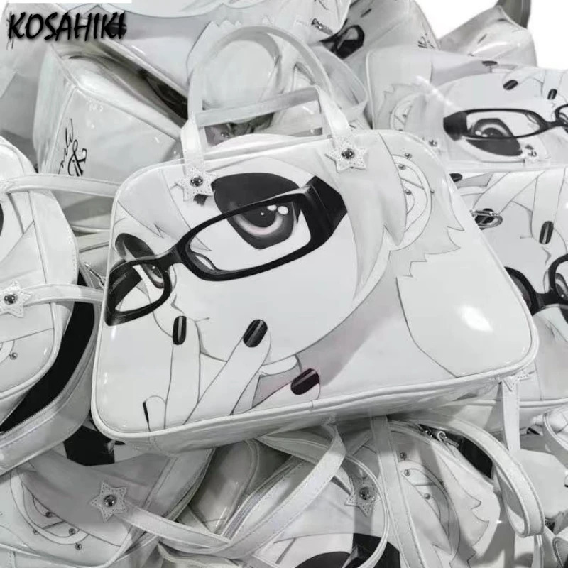 Y2k Aesthetic Harajuku Kawaii Shoulder Bags Japanese Cartoon Cute Girls Printing Handbags All Match Sweet Underarm Bag Fashion 250811