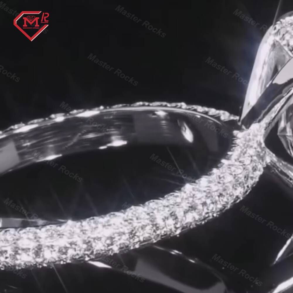 Freeshipping Stock 3ct Radiant Cut Moissanite Wedding Ring for Engagement 18k Gold Plated 925 Sliver Diamond VVS Moissanite Ring