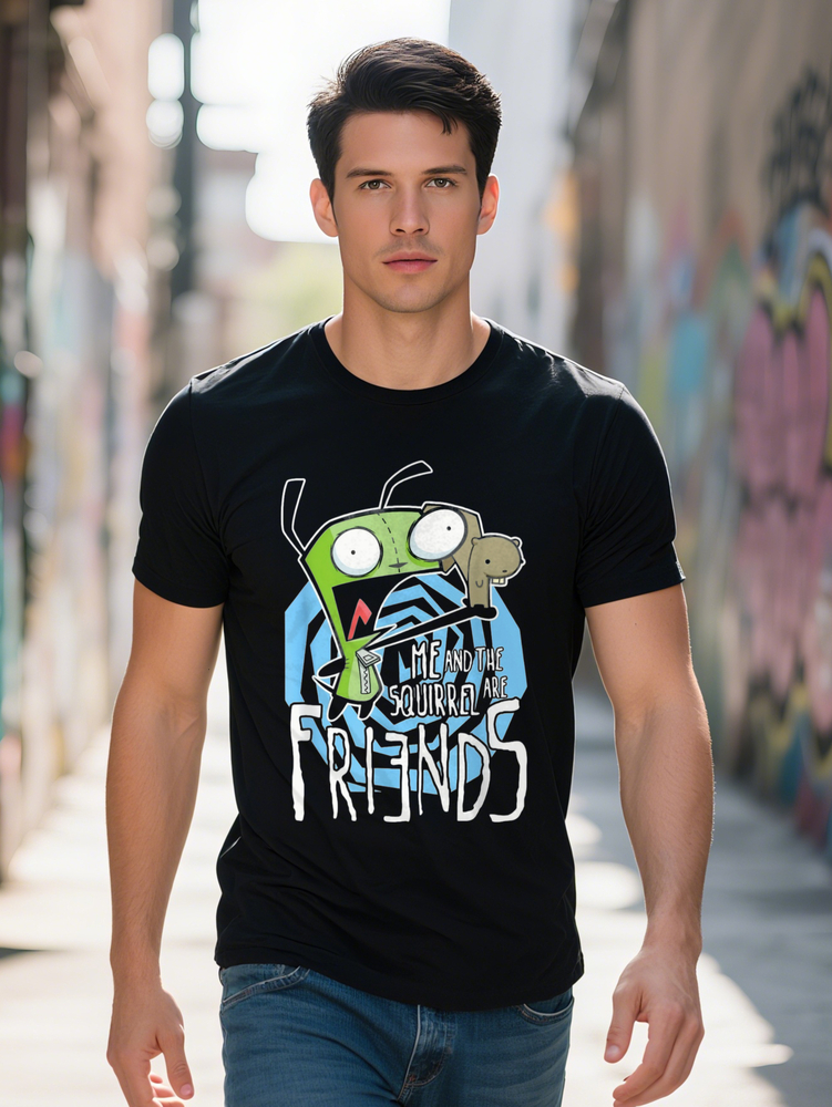 Invader Zim Funny T-Shirt Cotton Soft Feel Men's Plus Size L XL Vibrant Cartoon Print All Season