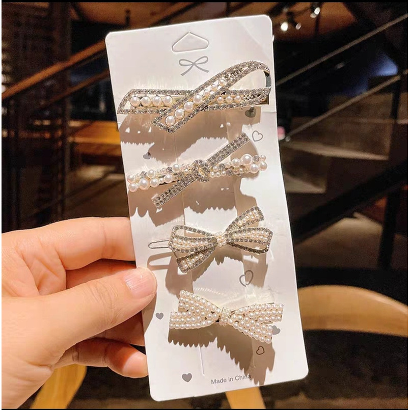 Internet Celebrity Pearl Elegant Girl Broken Back of Head Top Side Hair Accessory Women Bangs Clip