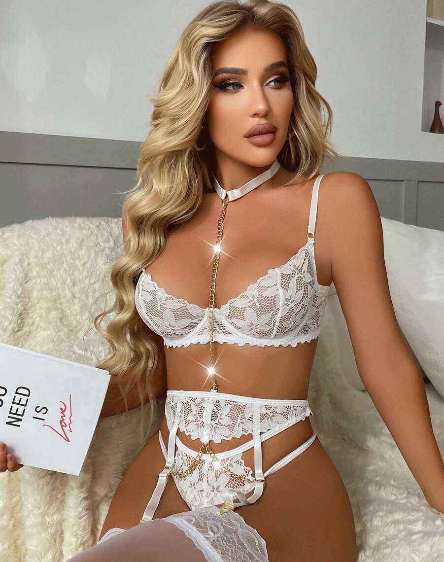 Sexy Lingerie Woman Set Lace Transparent Underwear Brief Sets Bra Kit Push Up Breves Sets Erotic Bra And Panty SetXJ250812