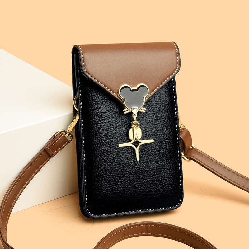 DHpet_wholesale Vertical Phone Crossbody Bag - Slim PU Shoulder Purse for Women, Touchscreen Compatible Mini Bag (6 Colors)