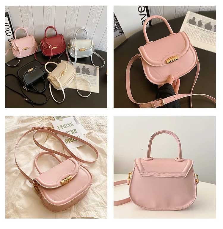 Simple Design Womens Shoulder Crossbody Bag PU Leather Ladies Small Clutch Purse Handbags Solid Color Female Handle Saddle Bags Z250812