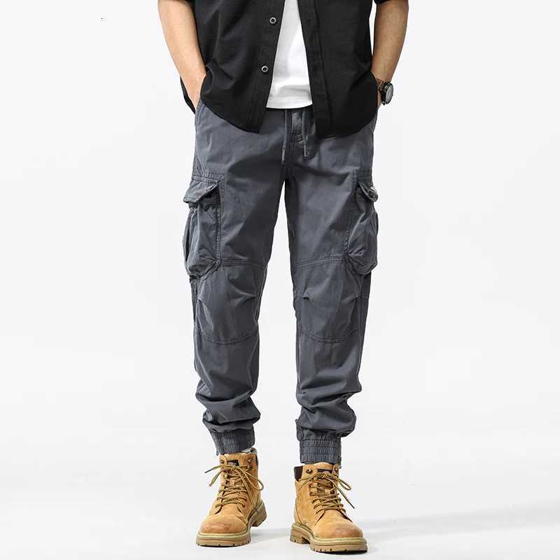 100% Cotton Cargo Pants Men Work Overalls Y2k Loose Trousers For Men Oversized Outdoor Work Pants Men Casual Pants W250812