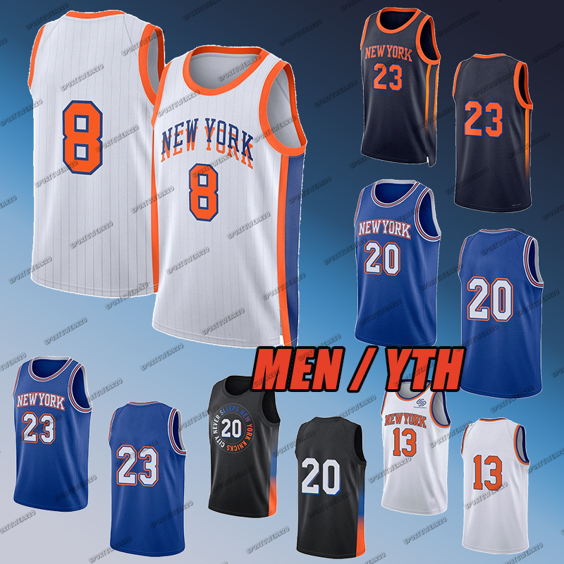 New Yorkcity Towns Jalen Brunson Mikal Bridges OG Anunoby Josh Hart Miles McBride Cameron Payne Precious Achiuwa Tyler Kolek Landry Shamet Basketball Jerseys