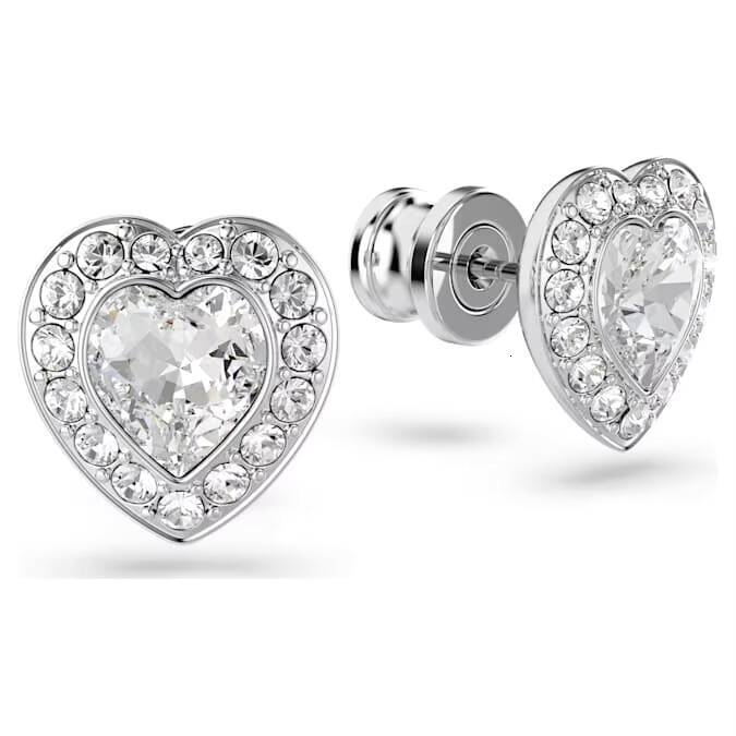 JZM high quality 925 silver heart-shaped design crystal diamond inlaid exquisite earrings luxury jewelry wholesale