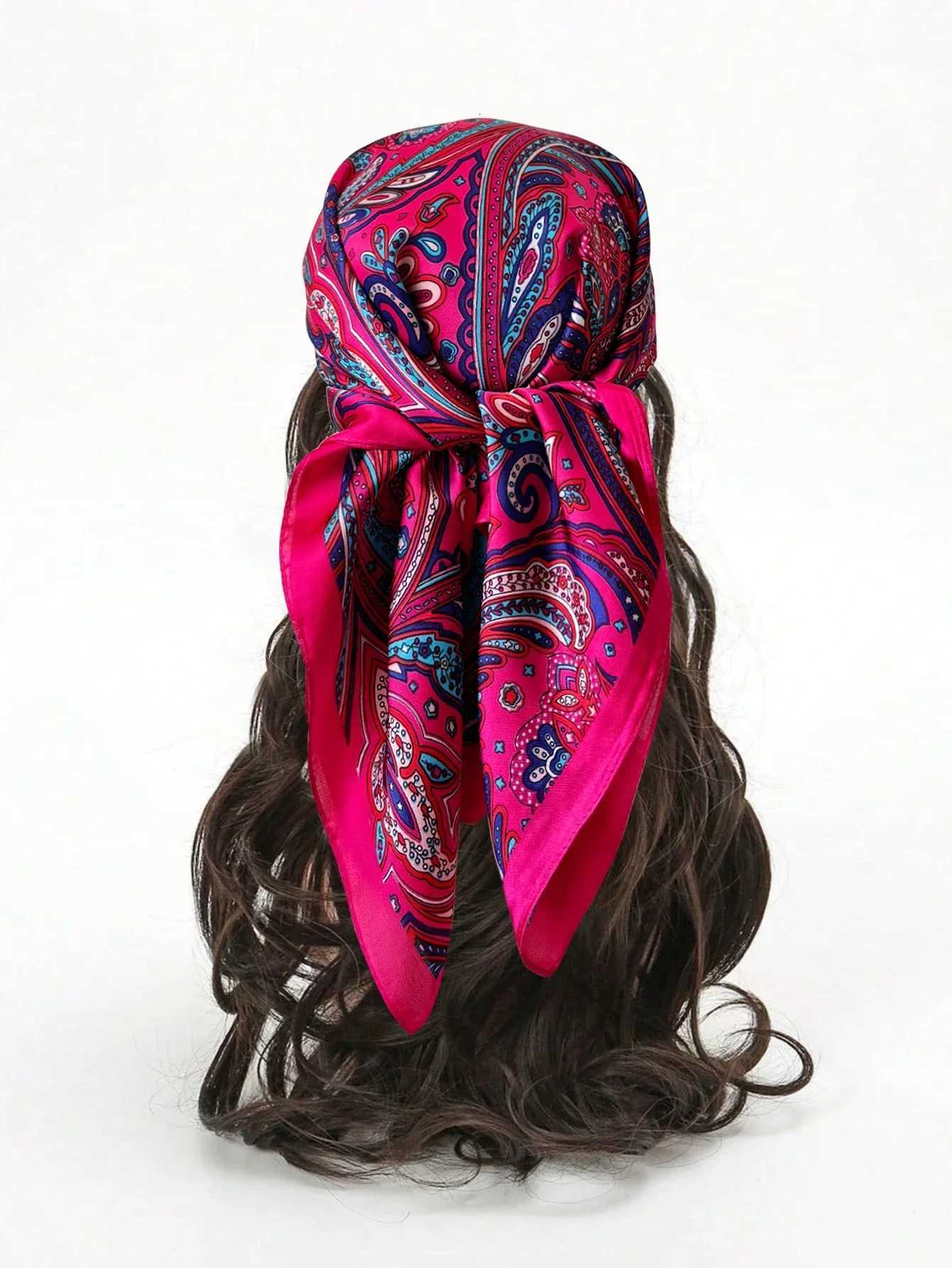 Luxury Print Imitation Silk Square Scarf Women Spring Neck Tie Shawl Wraps Female Hair Hand Wrist Headkerchief Hijab Bandana XJ250812