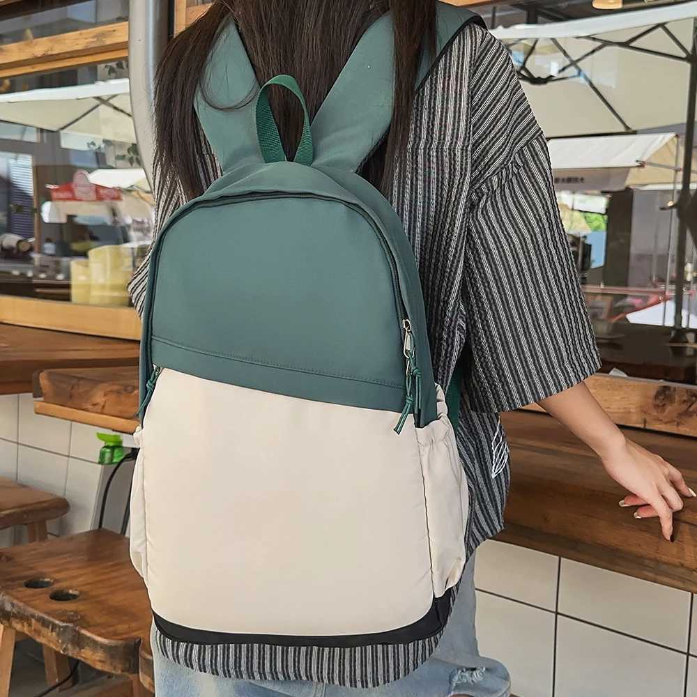 Student Backpack Korean Version Trendy Letter Tutoring Commuting Couple Backpack Large Capacity Computer Backpack Y250811