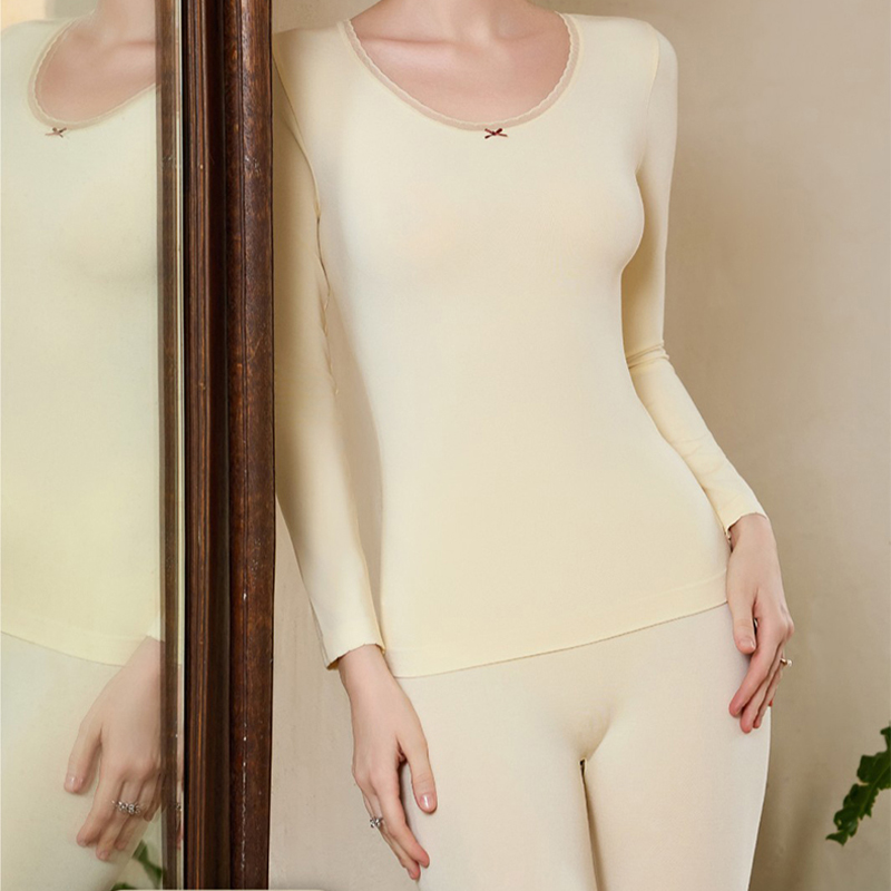 Anfei moisture absorbing and breathable solid color seamless body hugging elastic pearl yarn women's slim cloth and yoga tights warm and simple s