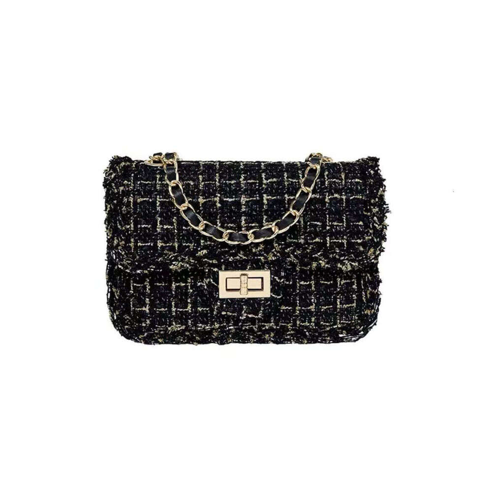 Designer Bags Trendy Tweed Chain Strap Small Square Women's New High-End underarm Crossbody Faionable Oulder Bag, small style chain bag high end 
