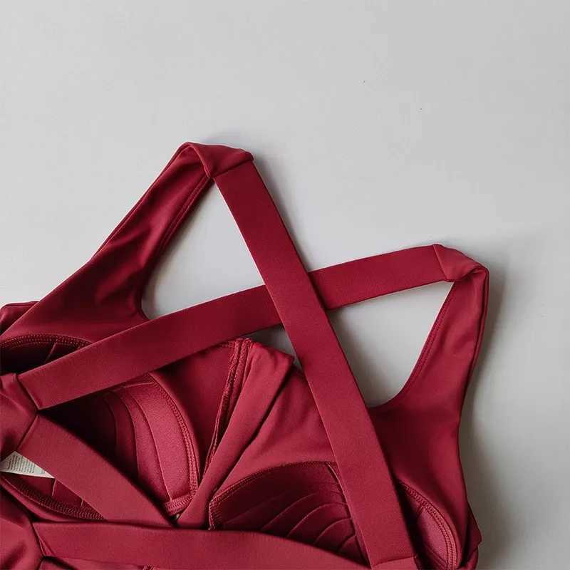 Crossed Back Nude Quick-drying Integrated Suit Vest Beautiful Back Shock-proof High-intensity Running Fitness Underwear Z250812