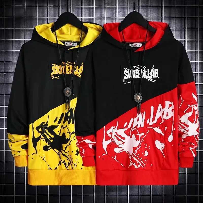 2024 New Japanese Mens Hip Hop Hoodie Mens Trendy Long Sleeve Top Ins New Mens Loose Coat Trendy Brand Hoodie Sportswear Y250811