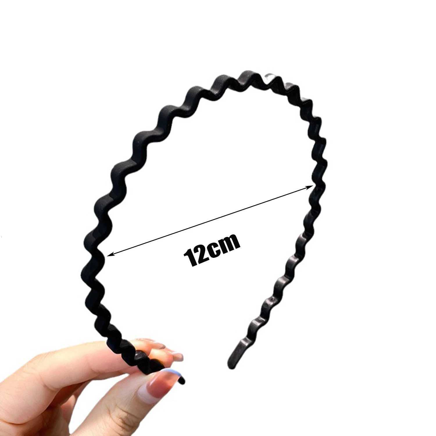 Unisex Wavy Spring Hair Hoop Black Non Slip Outdoor Sports Bands For Men Simple Hairband Face Washing Dress X250812