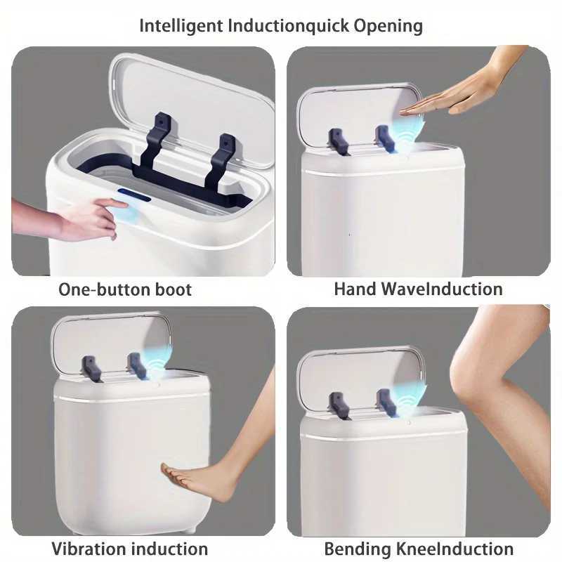 Smart Motion Sensor 14L Automatic Lid Trash Can - Quiet Close Thanksgiving/Christmas/Halloween Gift For Home Kitchen Y250812