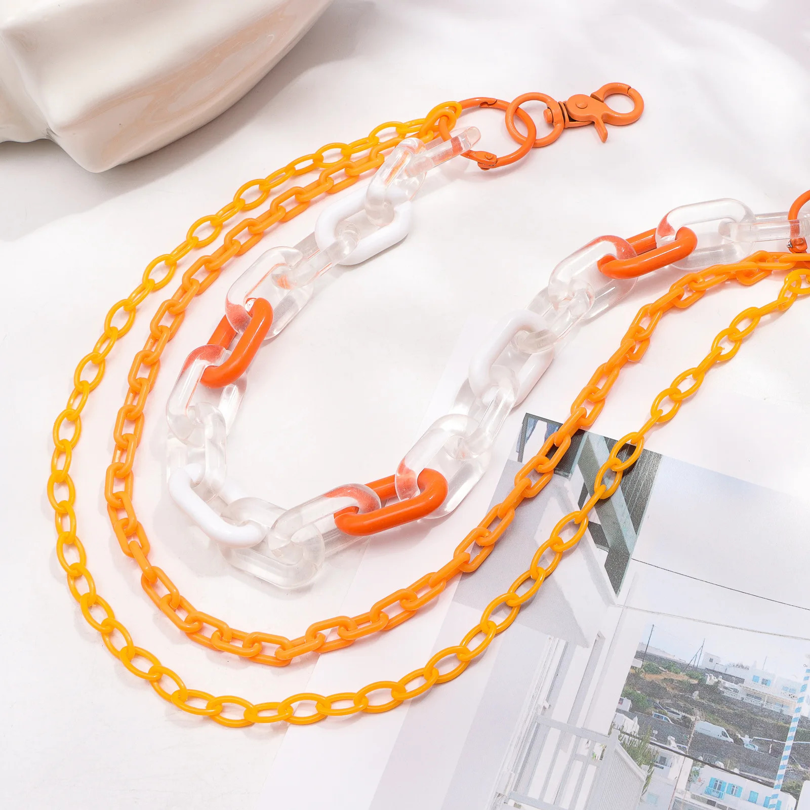 Punk Waist Chain Belt Orange Trousers Chain for Women Jeans Belt Chain for Pants Cool Resin Rock Chain Hiphop Summer Jewelry 250811