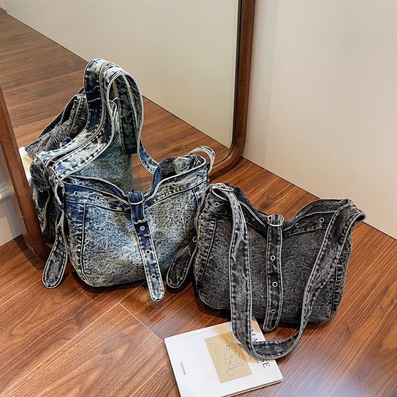 Denim New Fashion Versatile High-End Crossbody Large Capacity Commuter Tote Bag