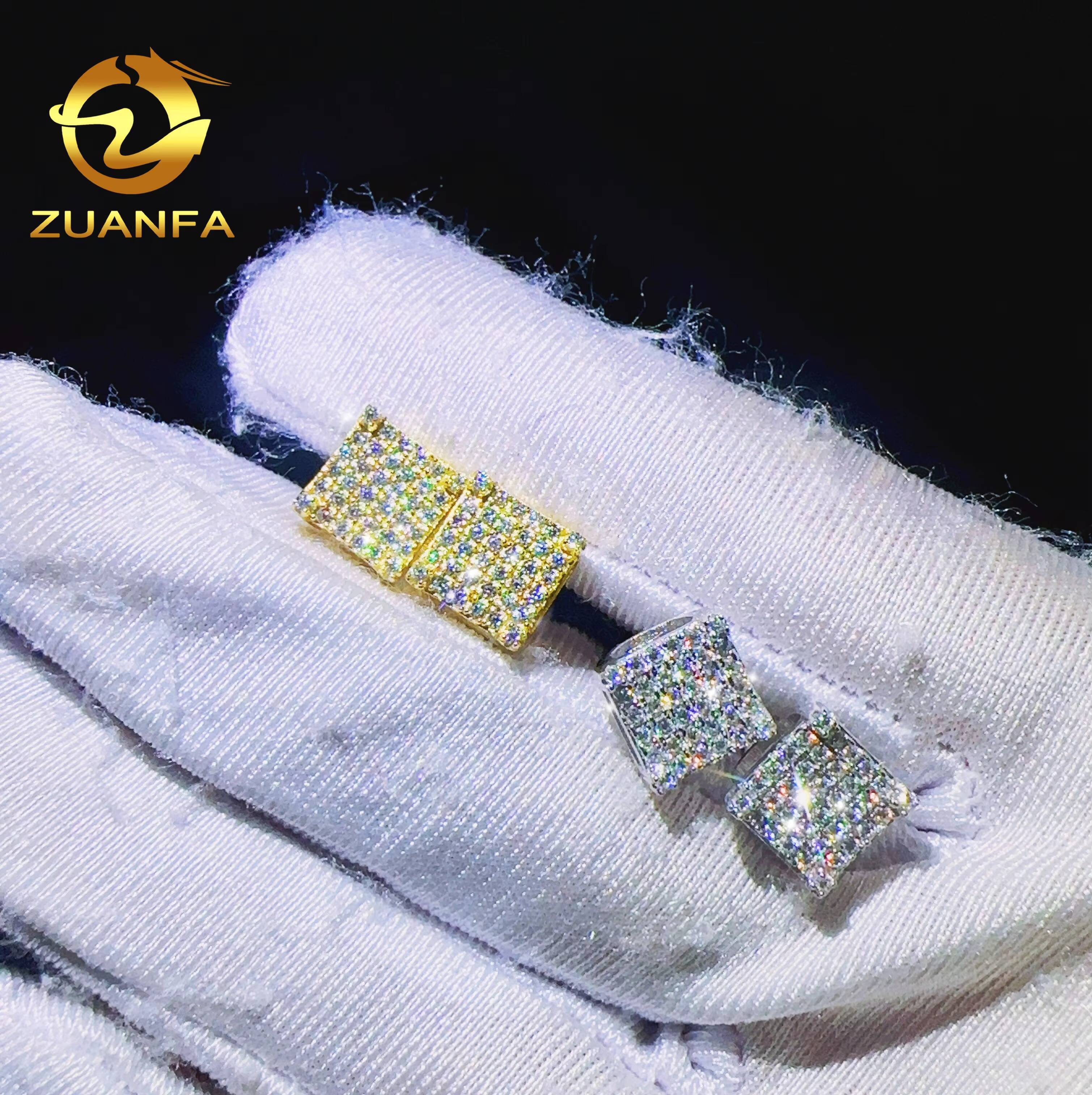 Sterling Silver 925 Hip Hop Earrings Vvs Moissanite Diamond Iced Out Jewelry Stud Earring