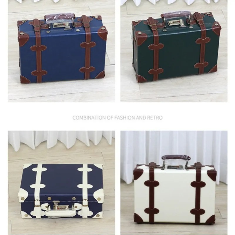 British Classic Retro Luggage Durable luggage Trolley Universal Wheel Boarding Leather Travel Luggage Set 13 20 22 24 26inch