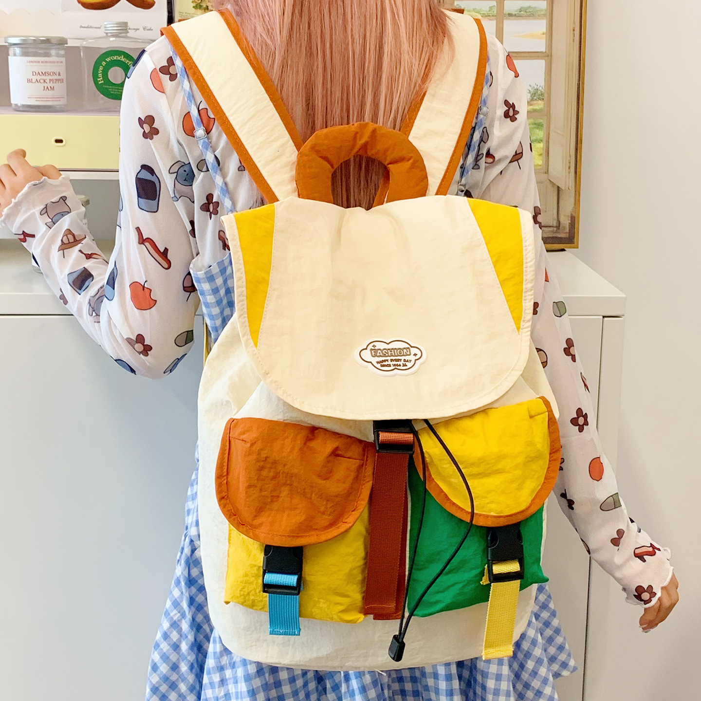 2025 Designer's New Cartoon Cute Backpack High Value Large Capacity Student Backpack Leisure Multi functional Single Shoulder Commuter Bag