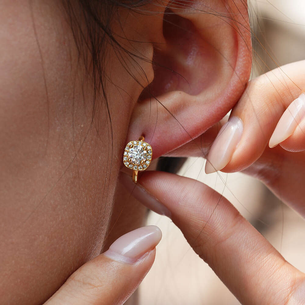 Designer Jewelry Square Bag S Pure Sier Moissanite Earrs Luxurious Designer Classic High-end Design