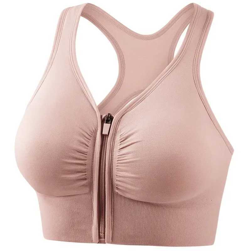 Hollow Sports Bras Front Zipper Push Up Wireless Bra For Women Shock-proof Running Vest Underwear Plus Size Lingerie Z250812