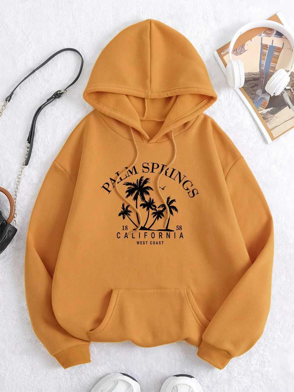 Palm Springs 1858 California West Clothes Men Women Crewneck Pollover Sweatshirt Loose Hoodies Autumn Oversize Streetwear Y250811