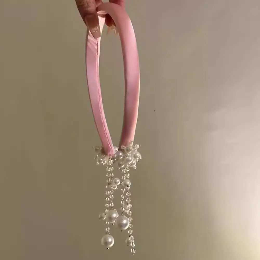 Creative Satin Tassel Bell Hair Band Crystal Ethnic Style Hair Hoop Pendant Elegant Pearl Band Wedding Wear X250812