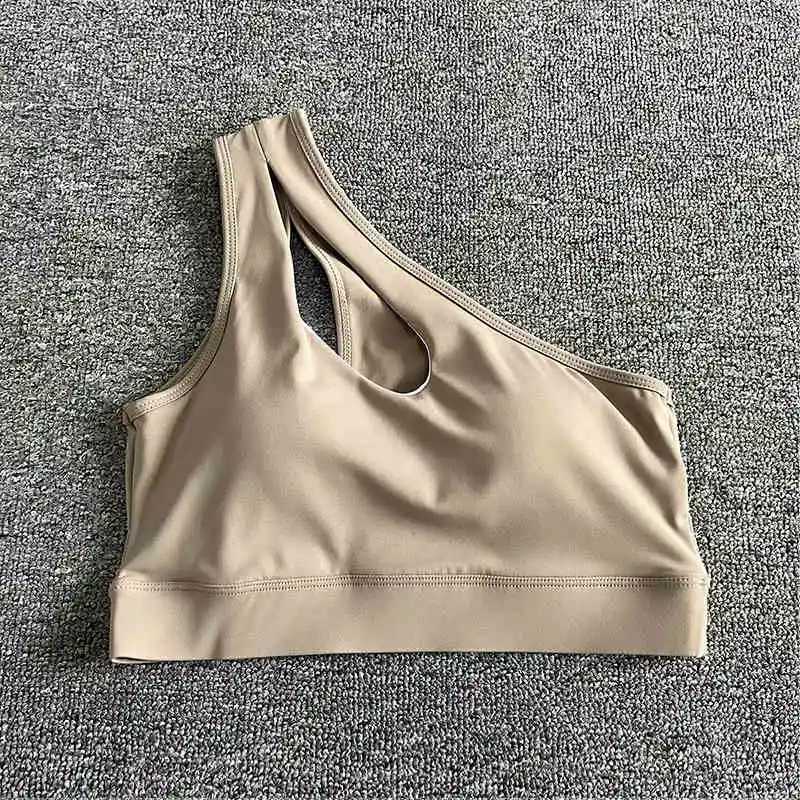 Ribbed Sexy Sport Woman One Shoulder Strappy for Top Suppliers and Leggings Top for Women Fitness Sports Bra Z250812
