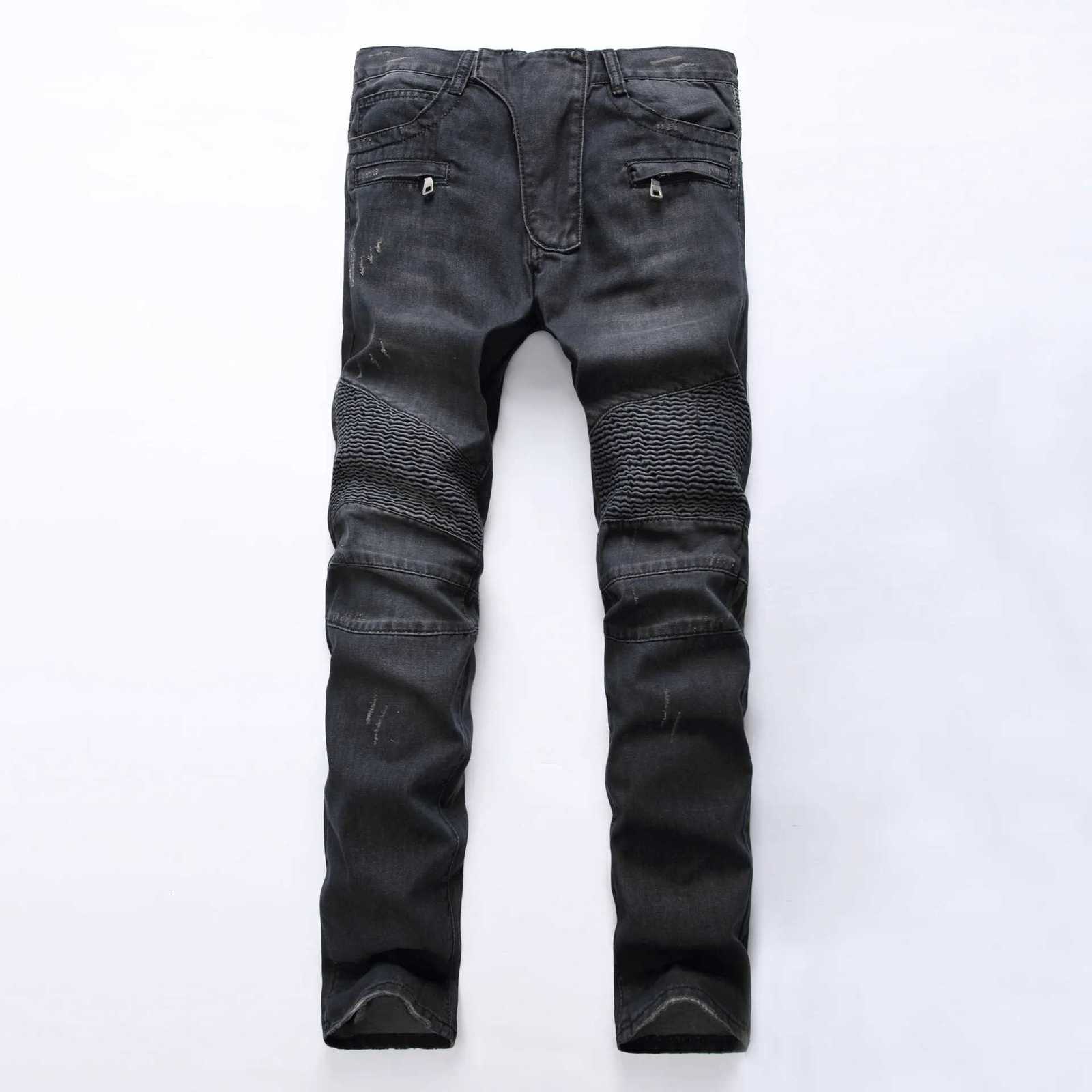 Mens Jeans Long Pants Denim Pants High Waist Simple Zipper Splice Casual Regular Slim Fit Straight Trousers for Autumn Winter X250812