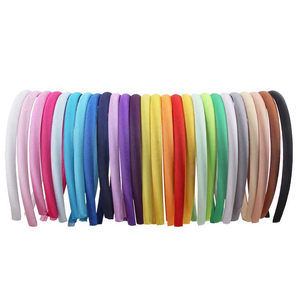 1PC Red Blue Green Satin Band for Girls Kids Hair Band Solid Color Thin Elastic Hair Hoop Accessories Piece X250812