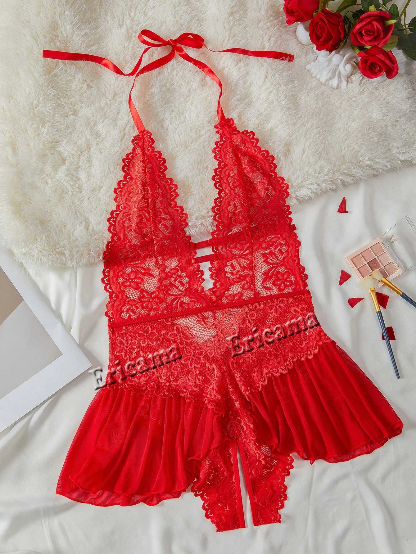 Push Up Womens Hollow Erotic Lingerie Set Lace Transparent Underwear Slim Fit Erotic Bra Set Lace Sexy Fashion Sleepwear DressXJ250812