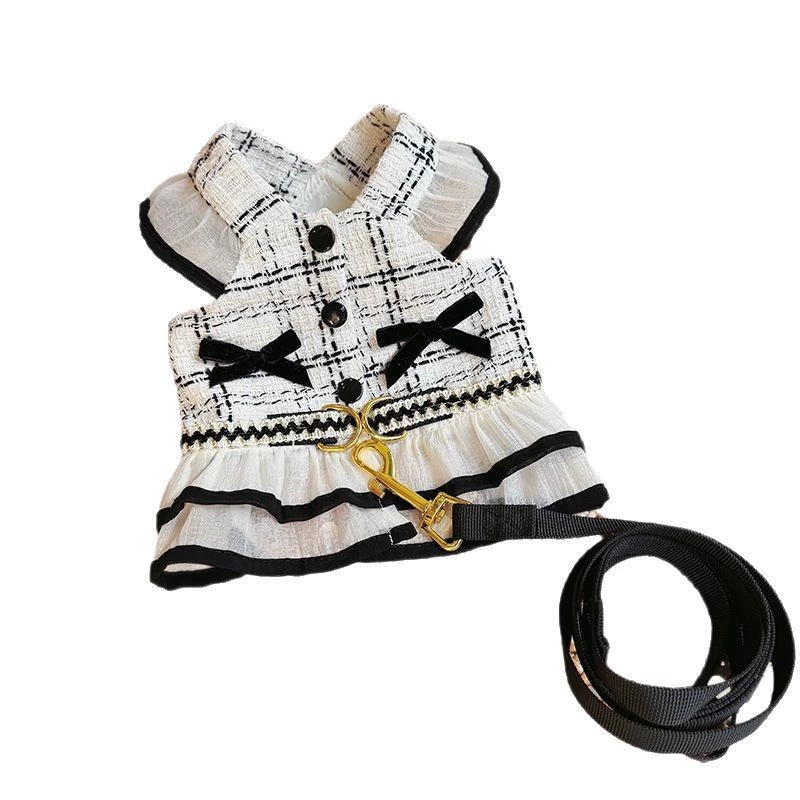 Luxury Harness Puppy Dog Leash Collar Set Pet Outside Walking Vest Dress Cat Animal Accessories Designer Outdoor Walk Vest