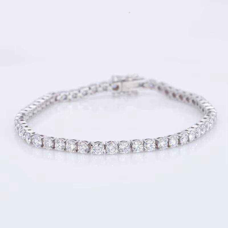 Hot Sell Moissanite Tennis Chain 3mm 4mm 5mm Best Color VS VVS Clarity Moissanite Silver S925 Tennis Bracelet