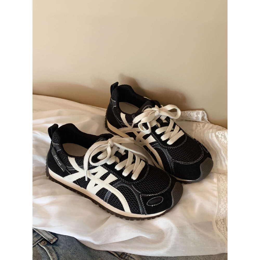 Red Color Block Dexun for Women 2025 New Mesh Breathable Comfortable Lightweight Casual Sports Forrest Gump Shoes