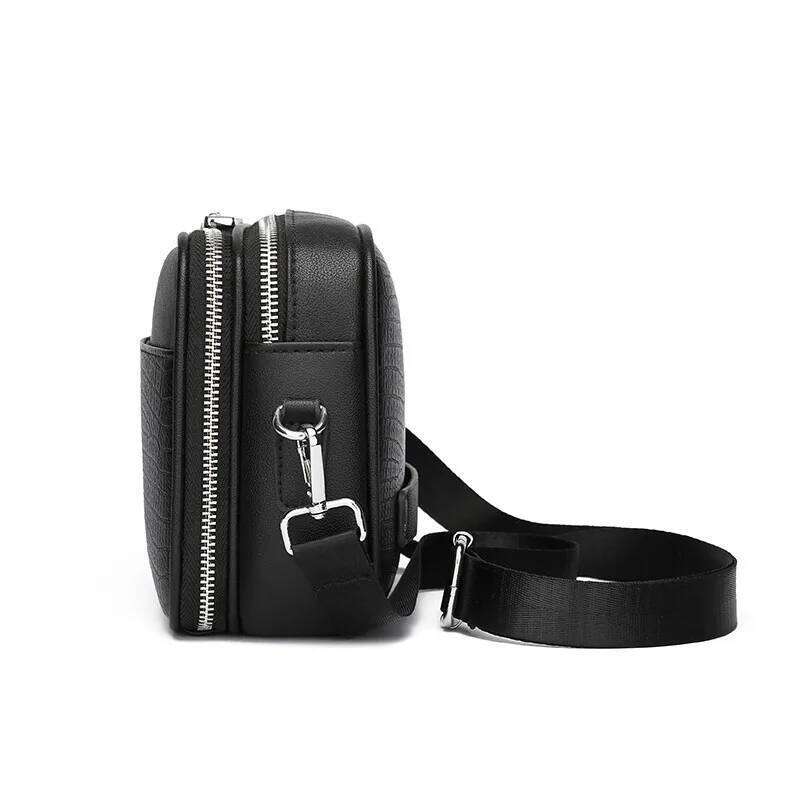 Fashion square leather men's handbag shoulder crossbody bags messenger designer bag mens