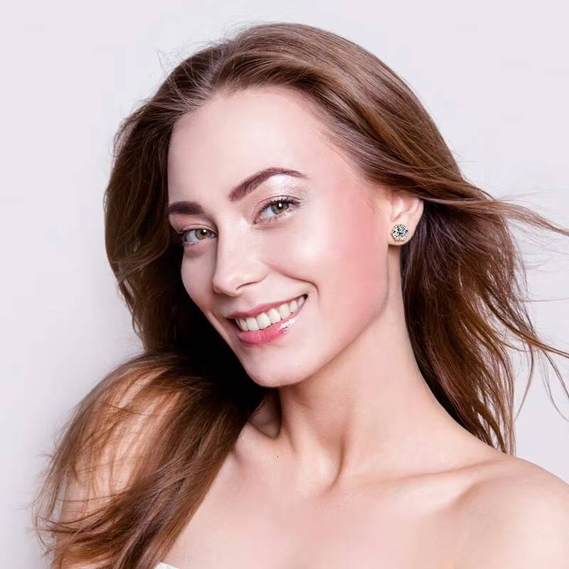 Hot Selling 925 Silver 0.5ct 1ct 2ct Moissanite Earrings 6 Claw Gold Plated Magnetic Solitaire Diamond Stud Earrings