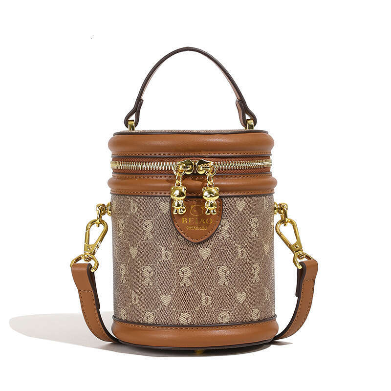 DHessentials Trendy Bucket Shoulder Bag - Fashionable PU Crossbody Purse for Women, Casual Mini Handbag (17x13cm, 380g)