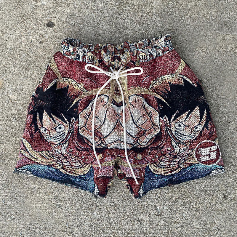 Cartoon Peripheral Shorts 3D Printed Beach Fashion Casual Wide-Leg Pants Unisex Terry Cloth